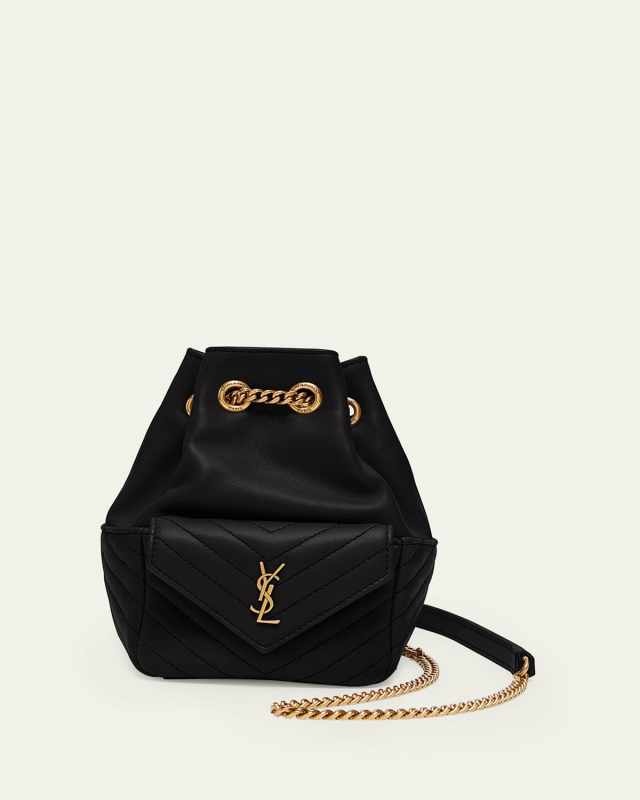 Joe Mini YSL Bucket Bag with Adjustable Strap in Smooth Leather